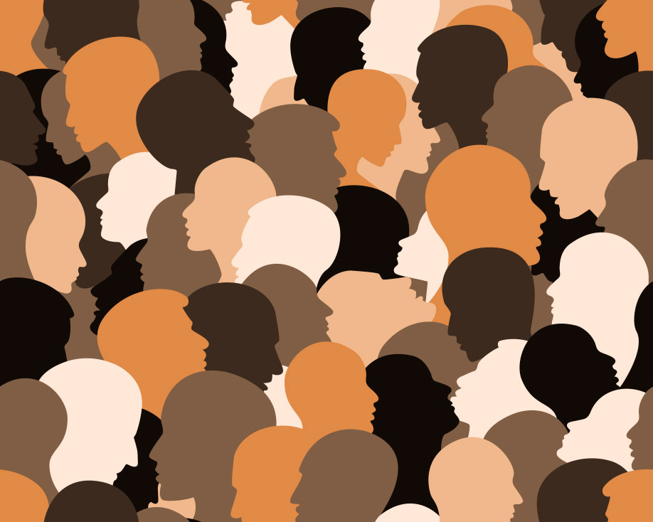 Temperamento, carácter y personalidad Siluetas de rostros de personas en colores diferentes y de perfil