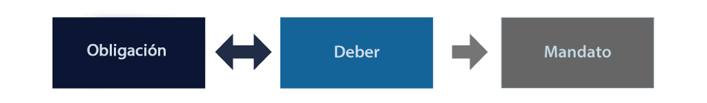 Relación de obligación, deber y mandato