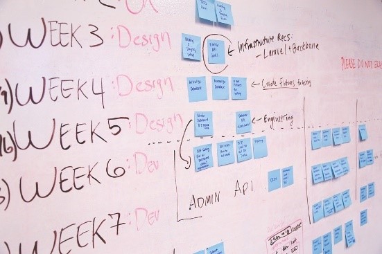 Calendario con un plan de trabajo a futuro