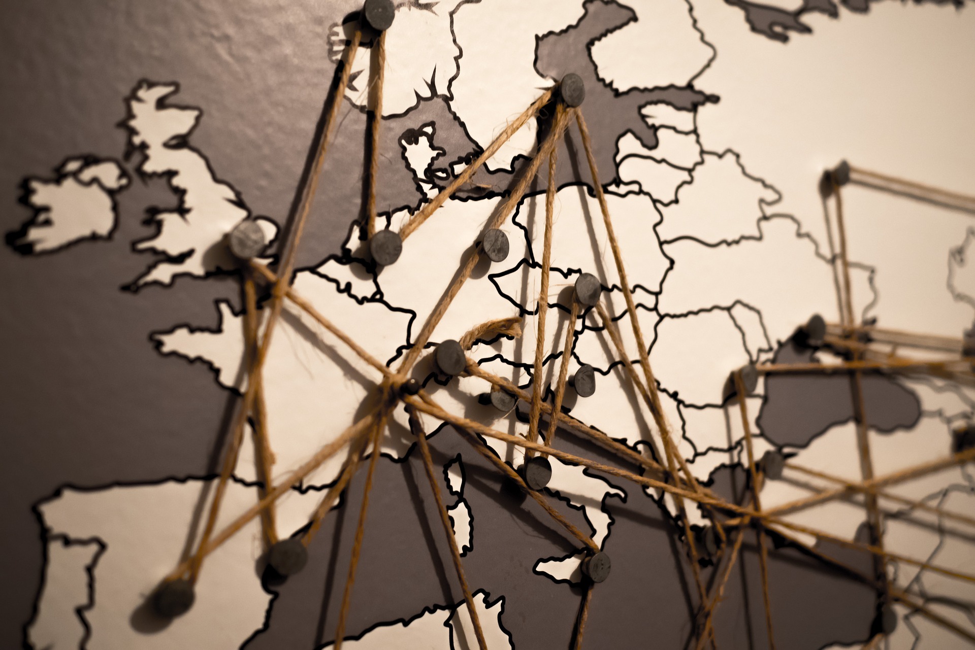 mapa de Europa marcado