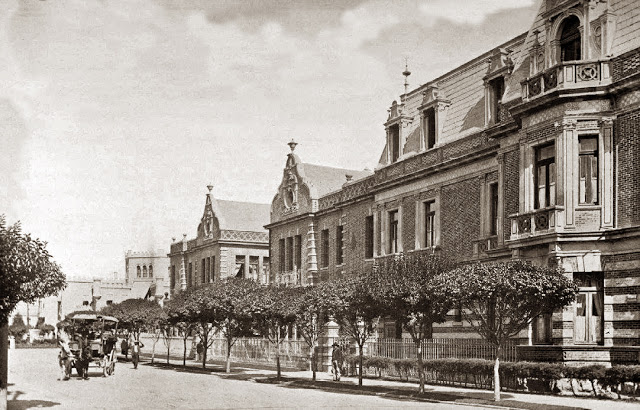 Fotografía de Guillermo Kahlo, Álbum “Müller Hermanos” (1910). Acera poniente de la calle Dinamarca, col. Juárez.