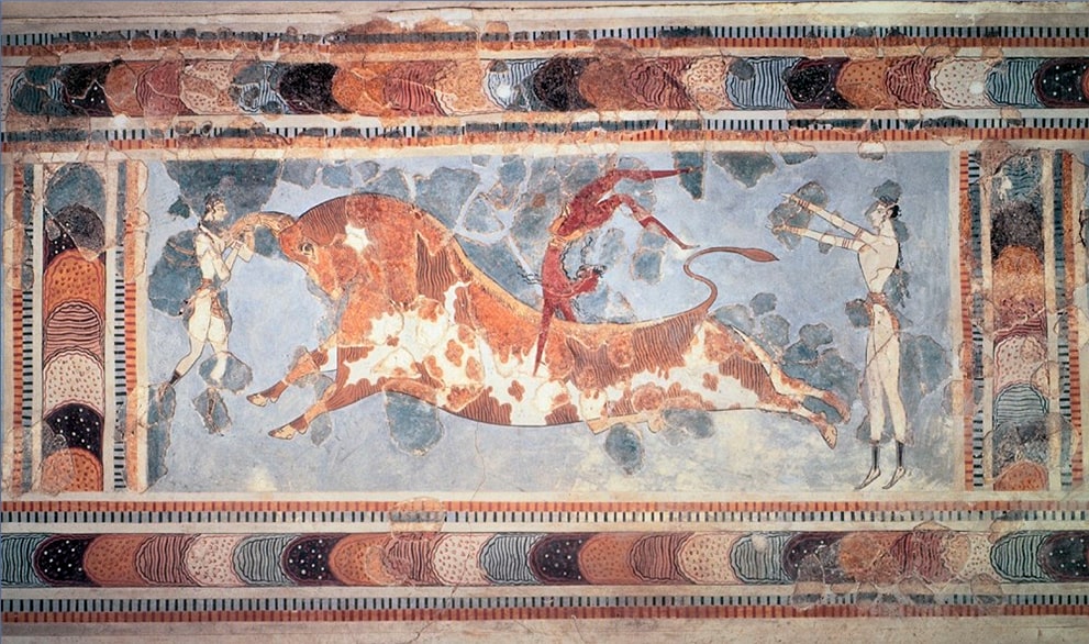 Fresco del salto del toro en Cnosos