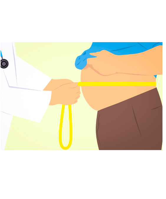 Illustration of a doctor measuring