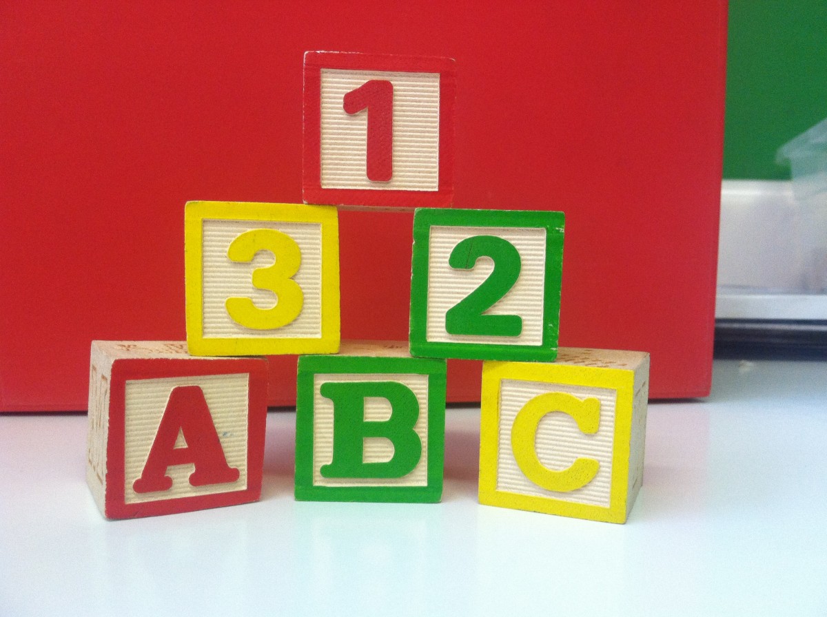 Bloques de letras y números