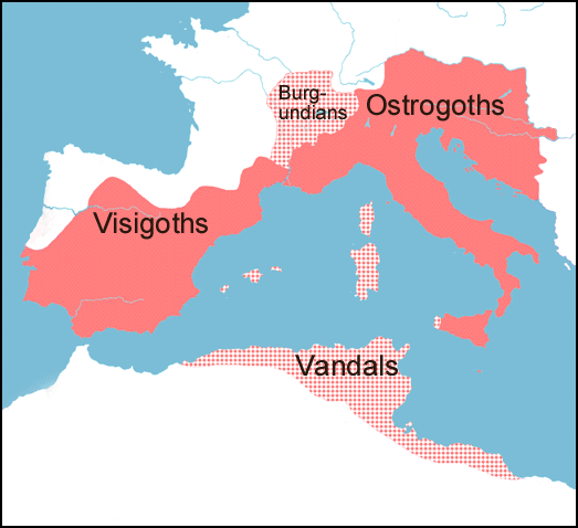 Mapa del territorio germánico.