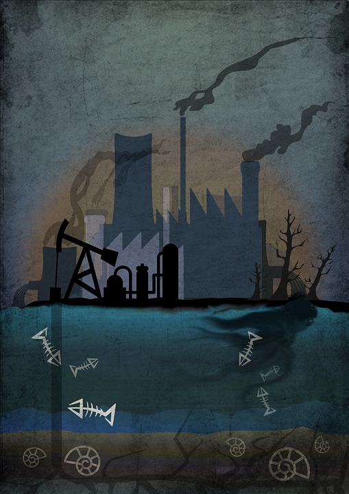 Ilustración sobre la contaminación del medio ambiente