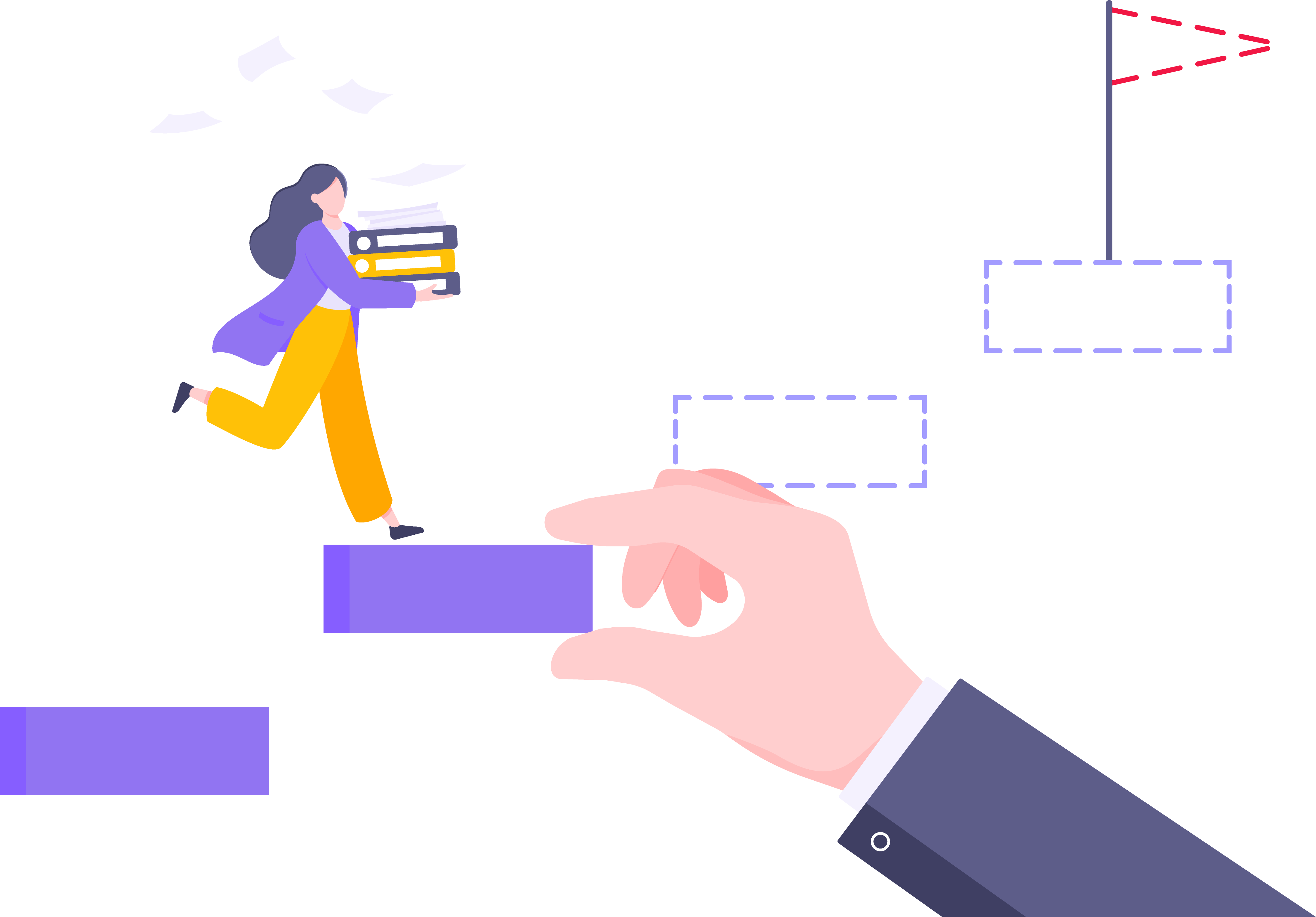 Mujer subiendo escalones representando una capacitación ascendente Mujer subiendo escalones representando una capacitación ascendente