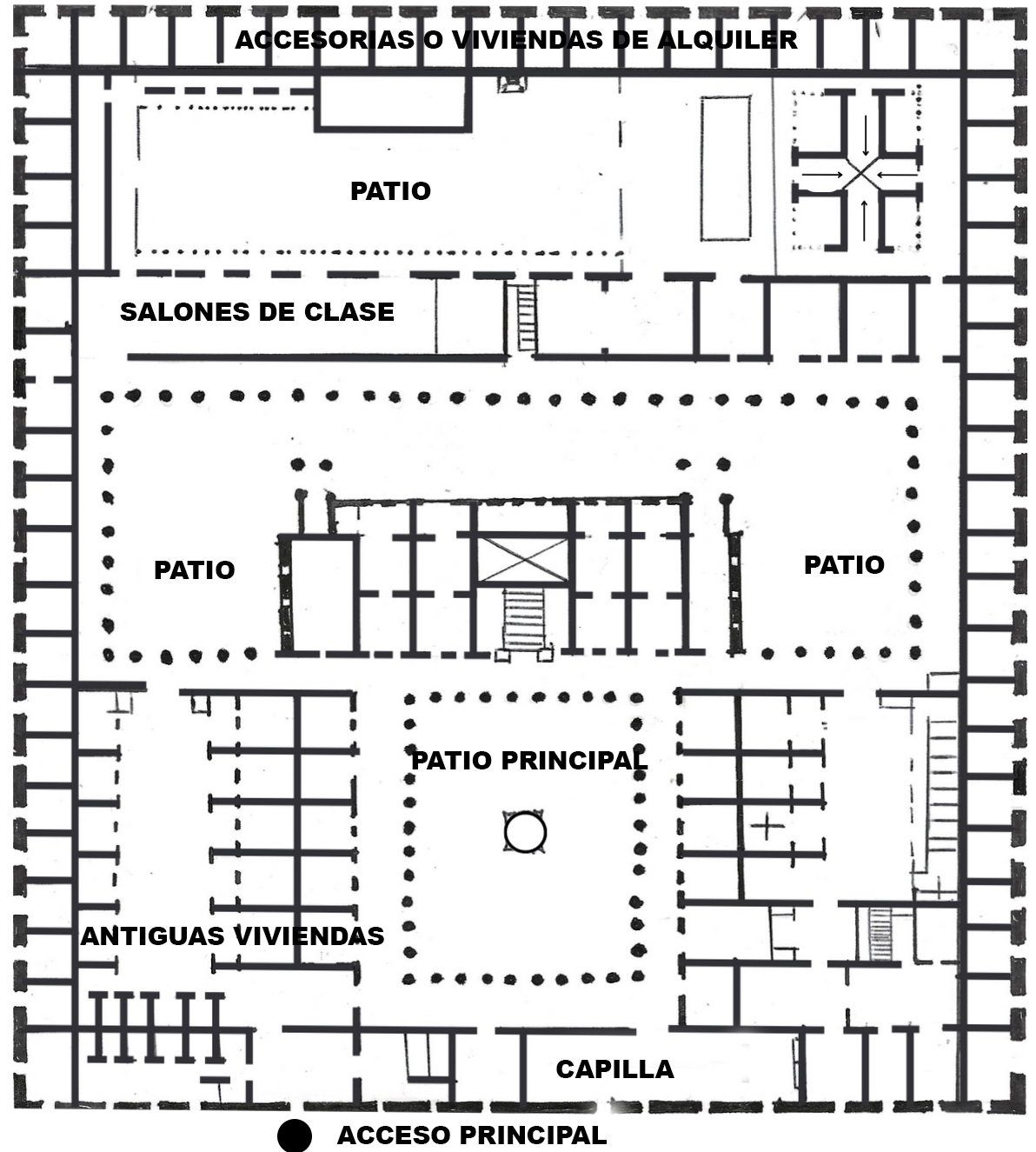 Plano de la Planta Baja, Colegio de la Paz