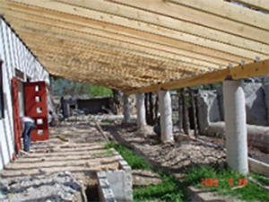 Fotografía de una estructura de madera