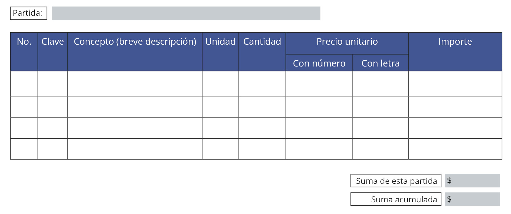 Descripción de información solicitada en Matriz de cálculo