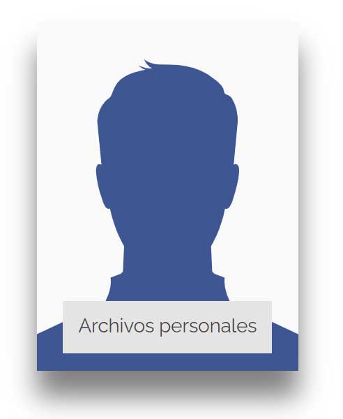 Silueta de persona representando archivos personales Silueta de persona representando archivos personales