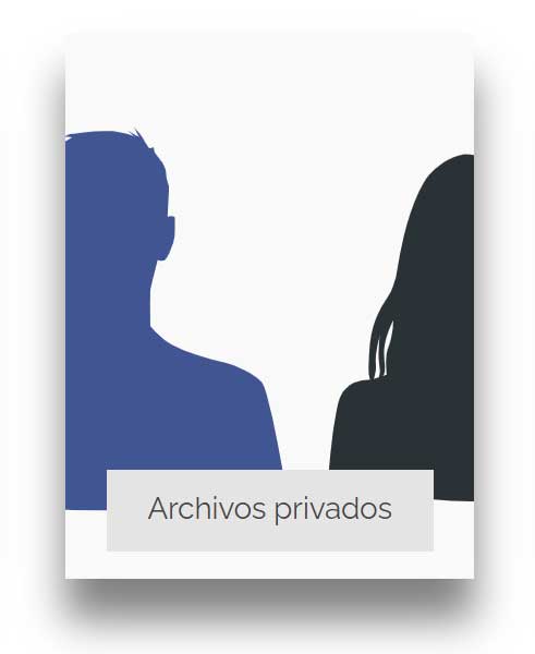 Siluetas de personas representando archivos privados Siluetas de personas representando archivos privados