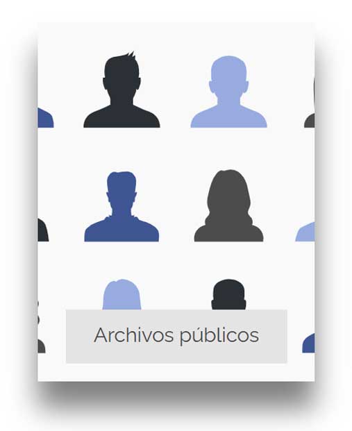 Siluetas de personas representando archivos públicos Siluetas de personas representando archivos públicos