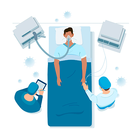 Imagen que muestra a paciente en hospital.
