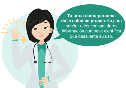 Ilustración de médica aconsejando. 