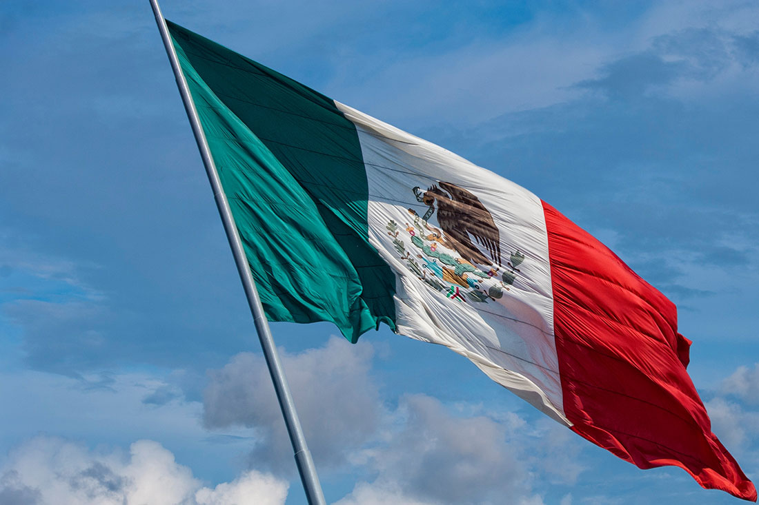 Fotografía de la bandera de México