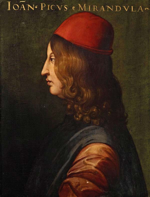 Retrato de Pico della Mirandola usando un gorro rojo Retrato de Pico della Mirandola usando un gorro rojo