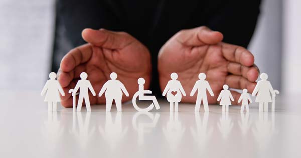 Diversidad Recorte que representa diferentes condiciones de las personas