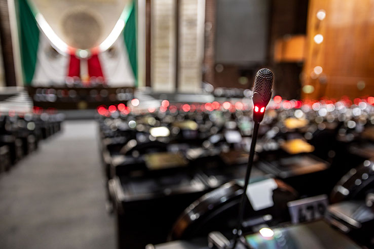 Fotografía del Congreso en la Cámara de Diputados en el Palacio Legislativo de San Lázaro