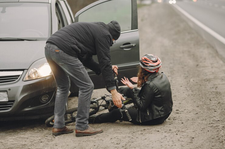 Mujer en accidente