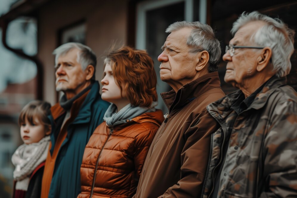 Familia con integrantes de la tercera edad